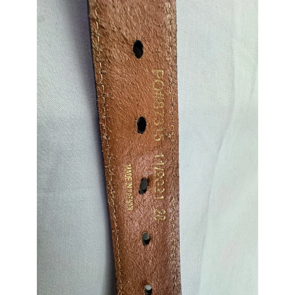 Ariat Mens Western Leather Belt Bull Rider Trophy Buckle Hair on Hide Brown 34